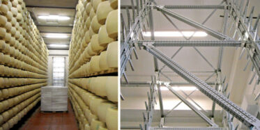 Regal zur Lagerung von Parmesan